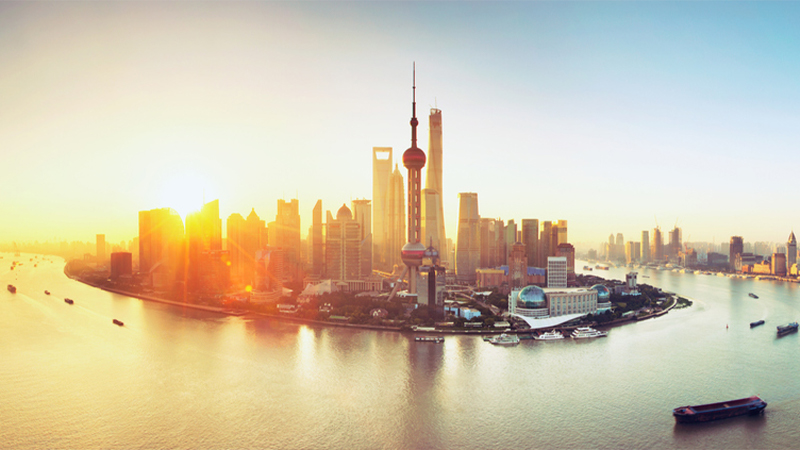 Shanghai skyline from above