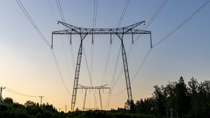 Power transmission pylons in Sweden.