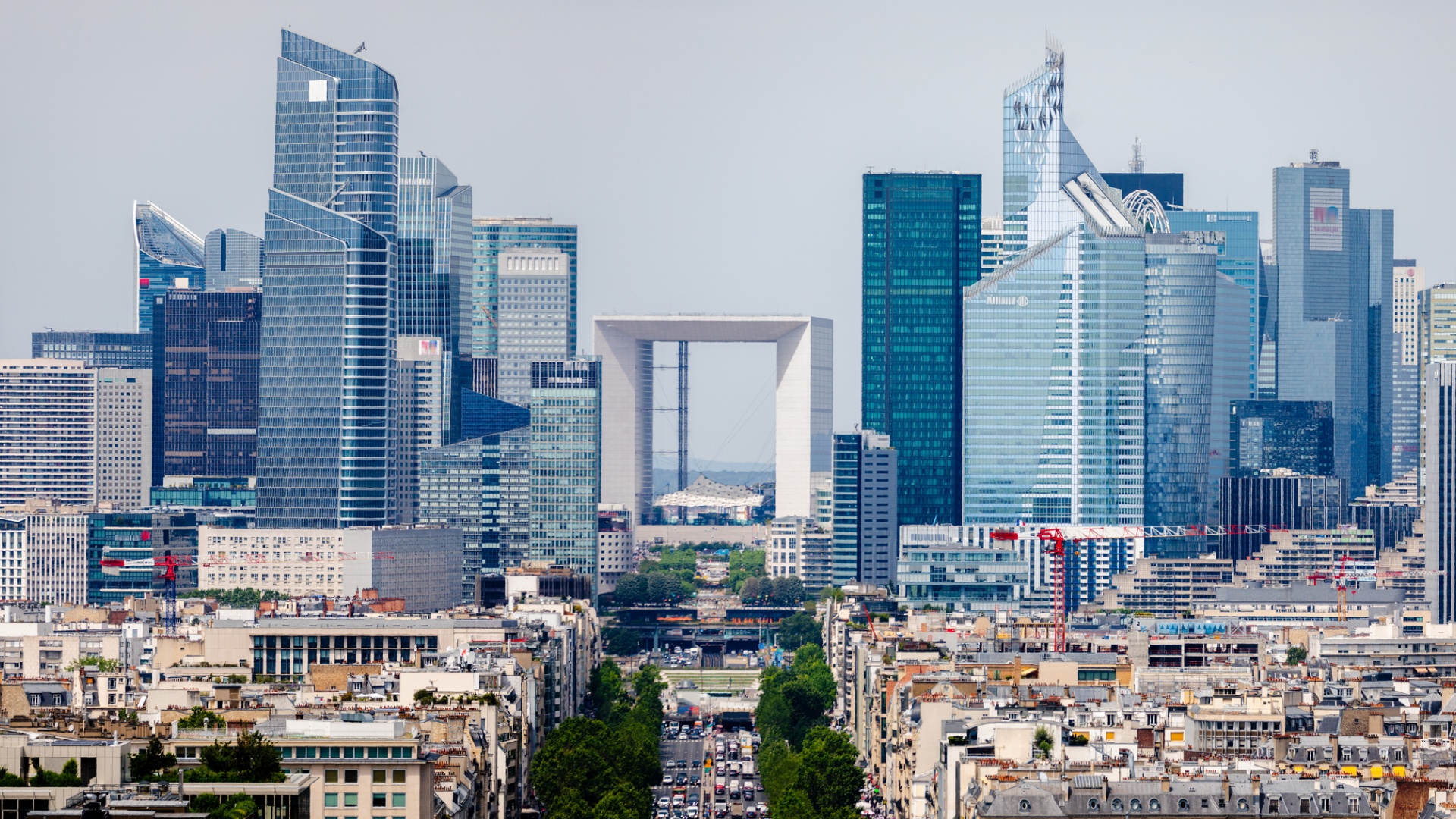 Photo showing La Défense, Paris’ financial district.