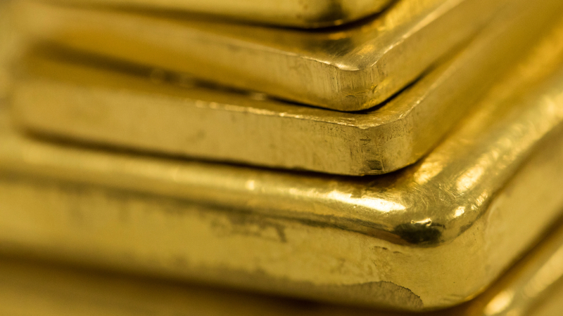 A stack of gold ingots