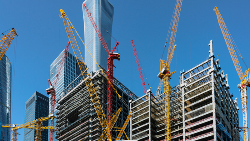 Skyscrapers and scaffolding