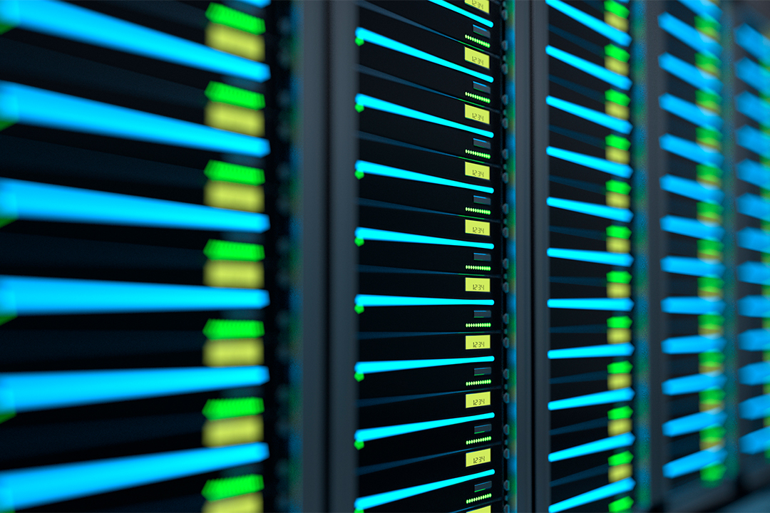 Server racks in a data center