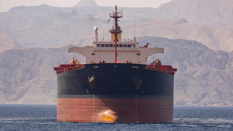 Ship on open water