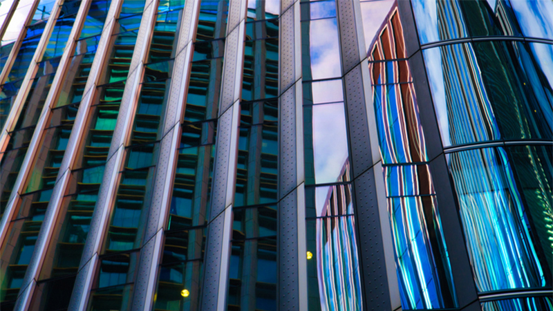 Close-up image of skyscrapers in London