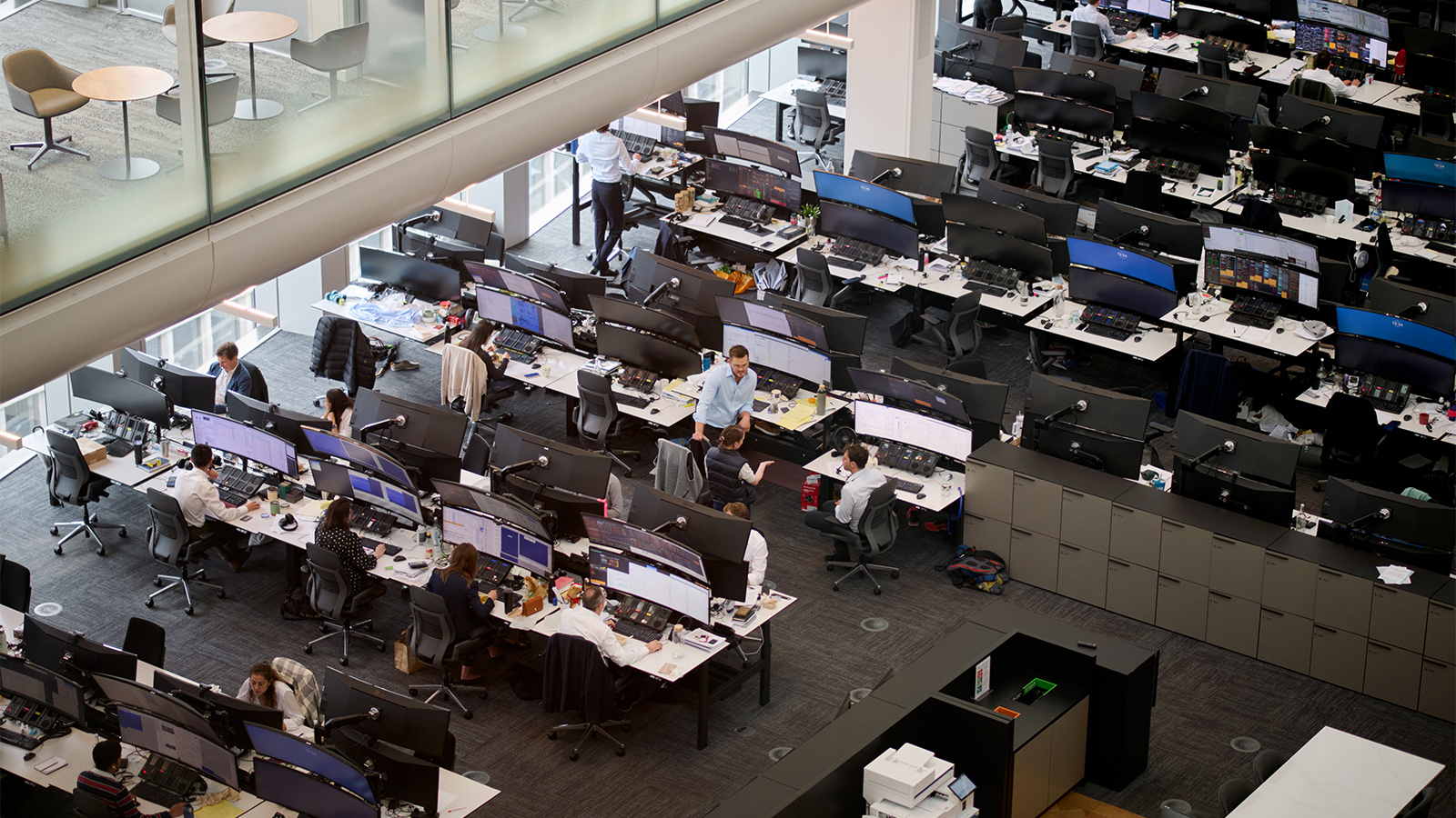 Photo of a trading floor in London.