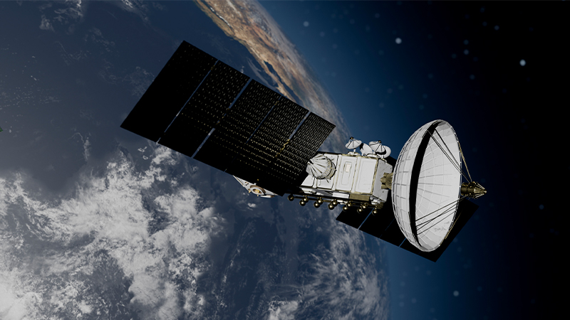 Communications satellite over Earth