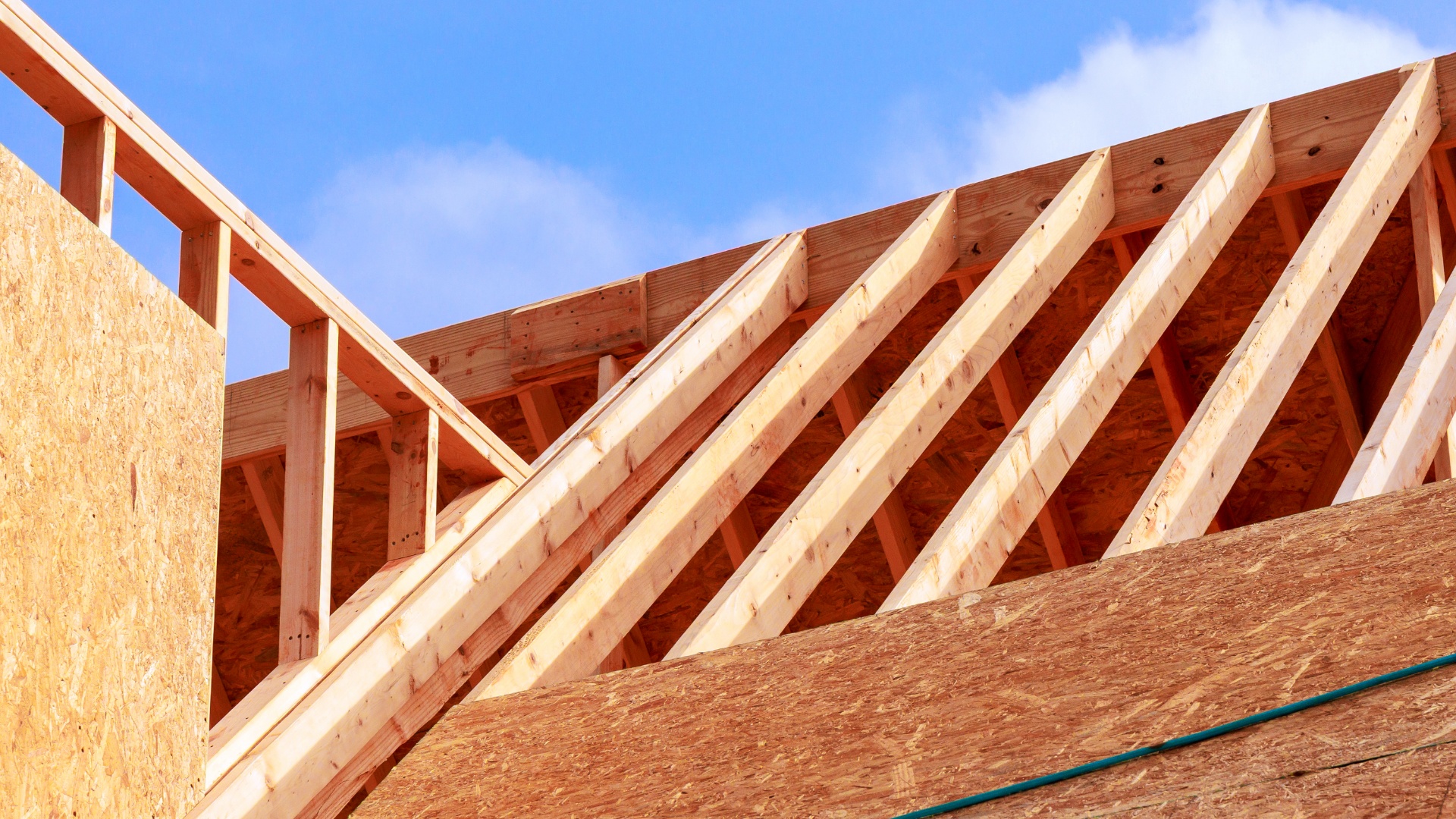 Photo of a house under construction in the US