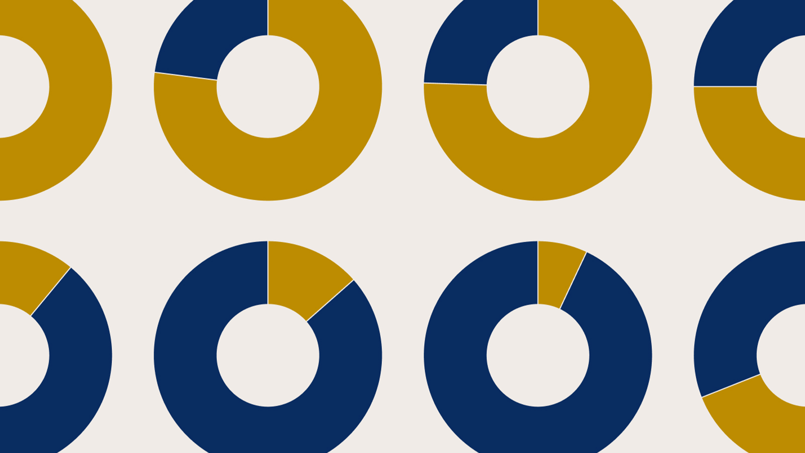 Illustration showing abstract donut charts
