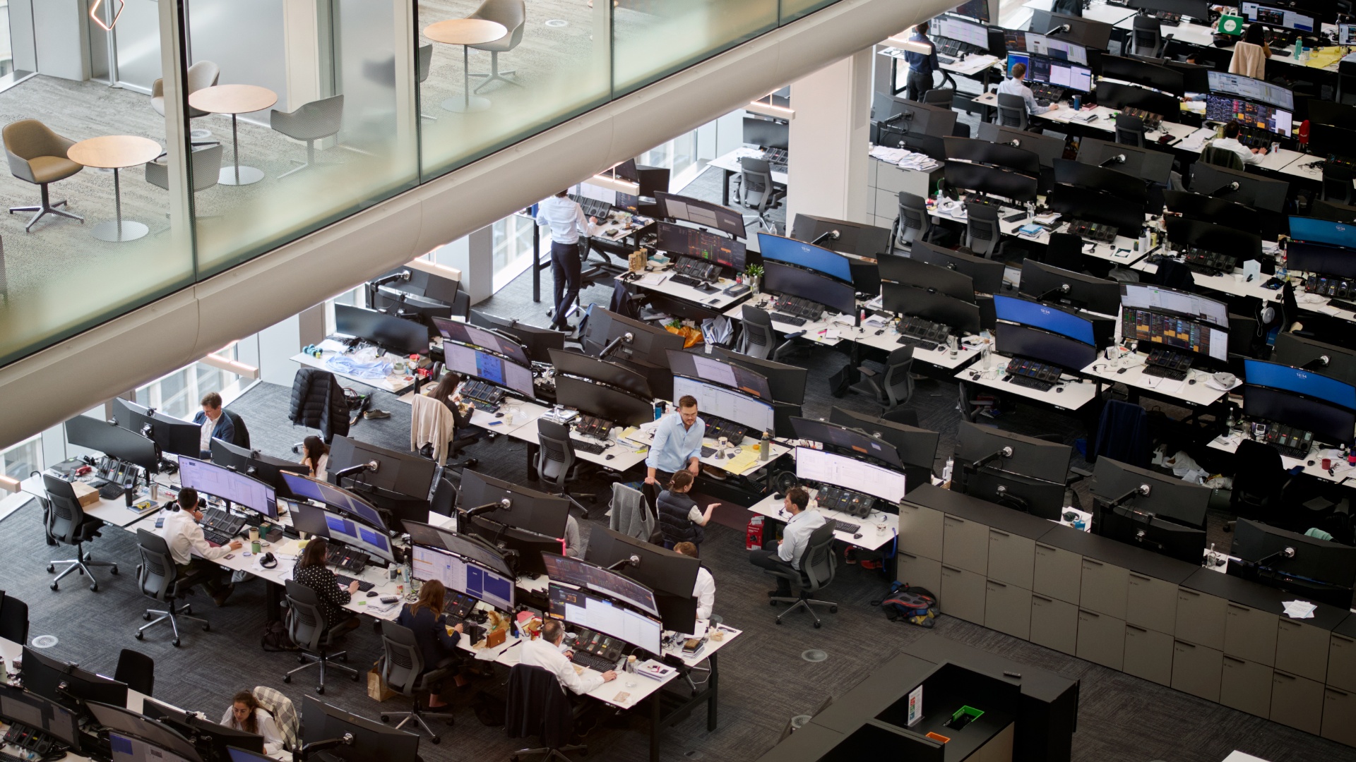 Photo of trading floor in London