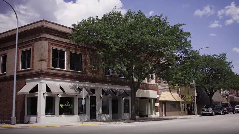 image of small town main street storefront