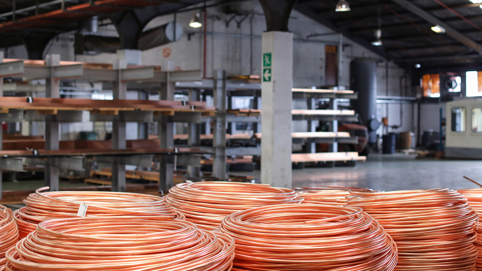 Copper in a recycling plant